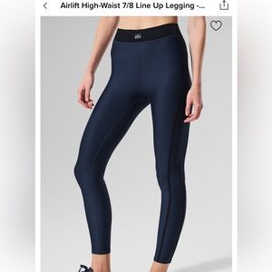 ALO Yoga Navy High-Waist Leggings and bra NWT